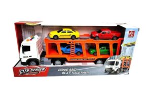 CAMION TRANSPORTADOR DE AUTOS LUZ Y SONIDO COD IK0721
