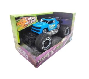 AUTO MONSTER VEHICULO A FRICCION LUZ Y SONIDO COD 7906 CELESTE - Imagen 4