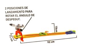 PISTA CON LANZADOR JET F5 VEHICULO CON LUZ COD 7992 ROJO - Imagen 3