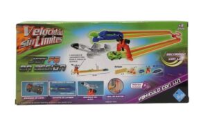 PISTA CON LANZADOR JET F5 VEHICULO CON LUZ COD 7992 ROJO - Imagen 4