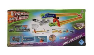 PISTA CON LANZADOR JET F5 VEHICULO CON LUZ COD 7992 VERDE - Imagen 4