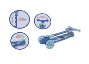 MONOPATIN PLEGABLE STITCH RUEDAS CON LUCES COD 12264 AZUL - Imagen 3