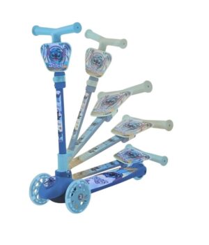 MONOPATIN PLEGABLE STITCH RUEDAS CON LUCES COD 12264 AZUL - Imagen 2