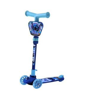 MONOPATIN PLEGABLE STITCH RUEDAS CON LUCES COD 12264 CELESTE
