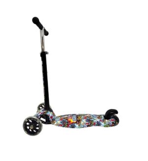MONOPATIN PLEGABLE SPEED STREET GRAFITI 3 RUEDAS COD 10120 NEGRO - Imagen 2