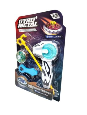 TROMPO GYRO METAL CON LUCES Y LANZADOR COD IK002 VERDE - Imagen 3