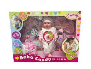 CARIÑITO BEBE CANDY DE PASEO LLORA DE VERDAD ROSA COD 798