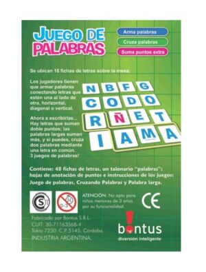 JUEGO DE MESA JUEGO DE PALABRAS BONTUS COD 552 - Imagen 2