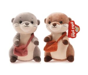 PELUCHE NUTRIA CON BOLSITO 21 CM PHI PHI TOYS COD 8262 GRIS - Imagen 3