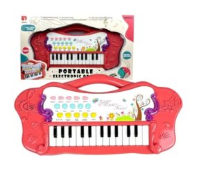 PIANO ORGANO MUSICAL FESTIVAL LUZ Y SONIDO USB COD 1630 ROSA - Imagen 3