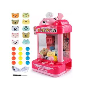 JUEGO GARRA MAQUINA ATRAPA PELUCHES LUZ SONIDO USB COD 2690 ROSA - Imagen 2