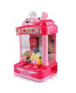 JUEGO GARRA MAQUINA ATRAPA PELUCHES LUZ SONIDO USB COD 2690 ROSA