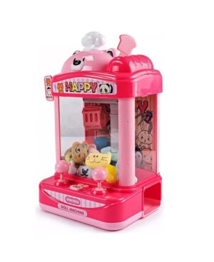 JUEGO GARRA MAQUINA ATRAPA PELUCHES LUZ SONIDO USB COD 2690 ROSA