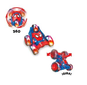 AUTO RADIO CONTROL SPIDERMAN FIVE WHEELS STUNT COD DIS042 ROJO - Imagen 4