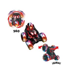 AUTO RADIO CONTROL SPIDERMAN FIVE WHEELS STUNT COD DIS043 NEGRO - Imagen 4