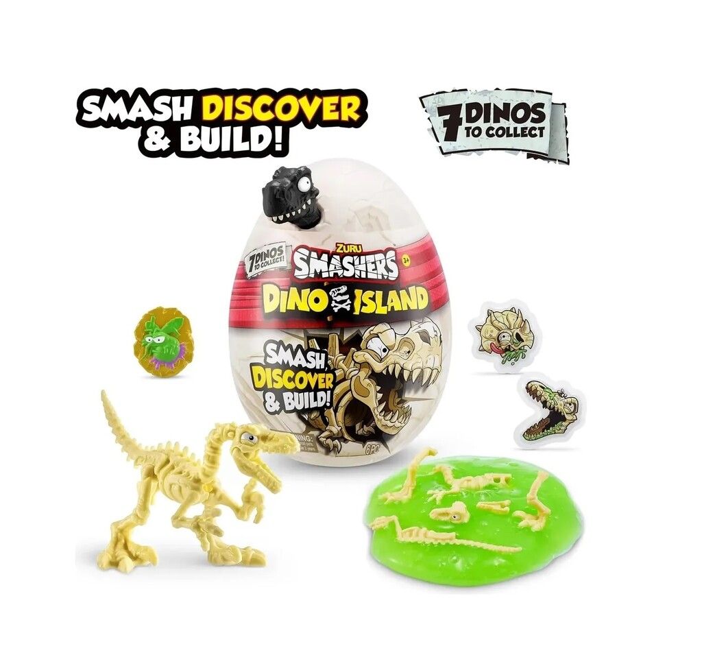HUEVO SMASHERS DINO ISLAND NANO EGG 6 SURPRISES COD 7495 NARANJA - Imagen 3