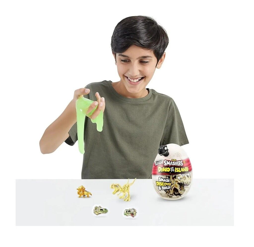 HUEVO SMASHERS DINO ISLAND NANO EGG 6 SURPRISES COD 7495 NARANJA - Imagen 2