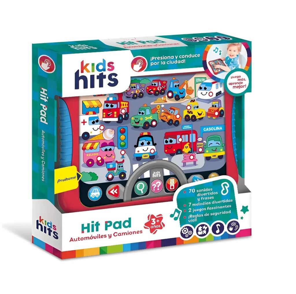 TABLET INFANTIL AUTOS Y CAMIONES INTERACTIVA KIDS HITS COD KH008