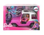 MUNECA BARBIE CON BICICLETA Y JEEP CON ACCESORIOS COD HKB06