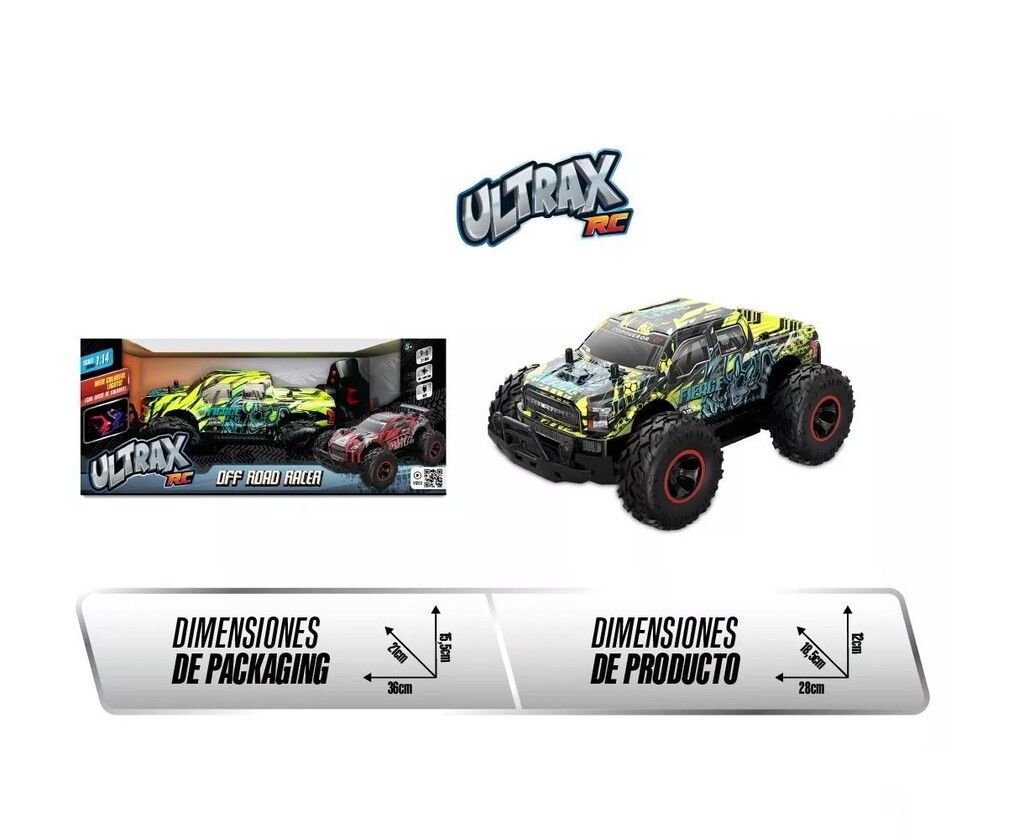 AUTO RADIO CONTROL ULTRAX OFF ROAD RACER USB COD UL071 VERDE - Imagen 4