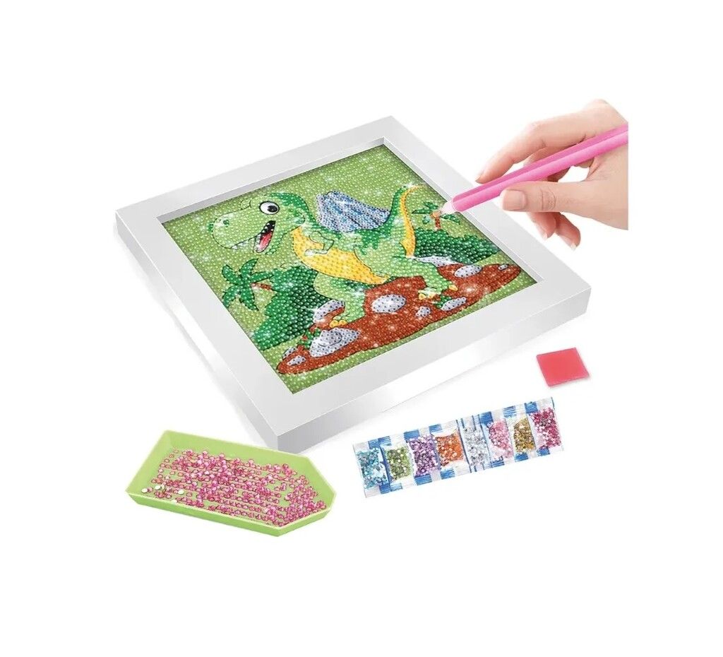 JUEGO DIAMONT ART DINO DECORA CON GEMAS COD JUL0138 - Imagen 2