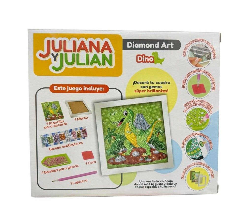 JUEGO DIAMONT ART DINO DECORA CON GEMAS COD JUL0138 - Imagen 4