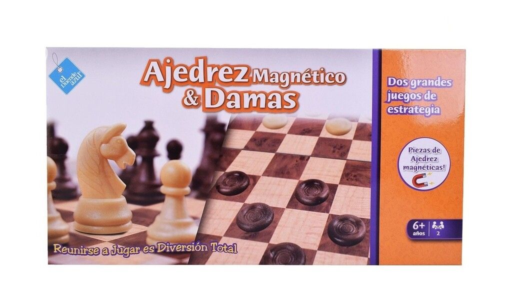 JUEGO DE MESA 2 EN 1 AJEDREZ Y DAMAS MAGNETICO COD 7416 - Imagen 2