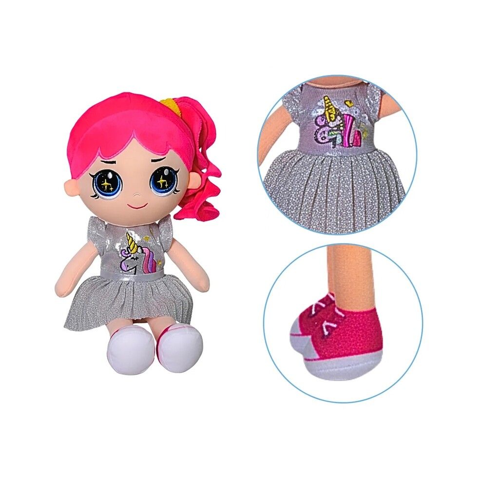 MUNECA DE PELUCHE 35 CM PHI PHI TOYS COD 6101 VEST PLATEADO - Imagen 3