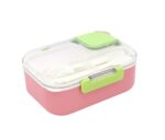 LUNCHERA TRENDY VIANDA HERMETICA CON CUBIERTOS COD 30428 ROSA